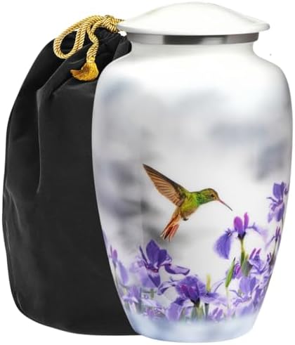 White Hummingbird Cremation Urn for Adult Ashes