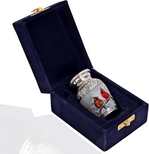 HLC Beautiful Small Cardinal Couple Urn - Memorial for Human Ashes