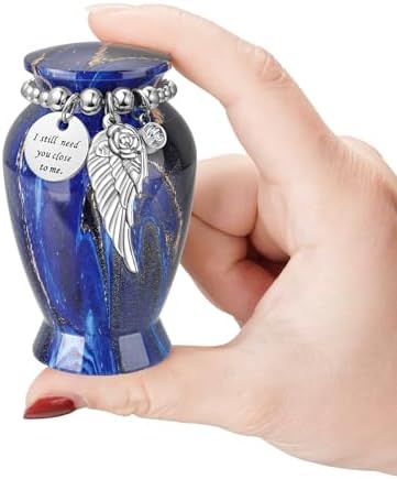 XIUDA Memorial Urns for Ashes with Angel Wing Charm