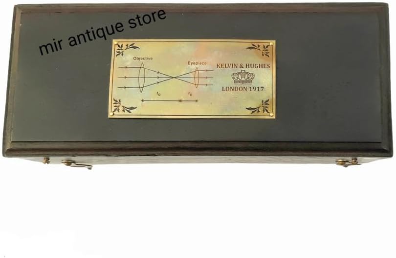 19 Inch Solid Brass Vintage Nautical Telescope with Wooden Box