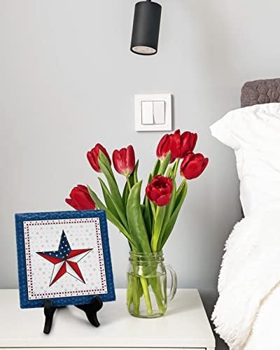 Independence Day Stars Ceramic Desk Plaque with Wooden Stand 1