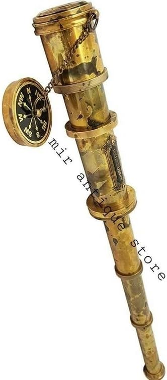 Crafted Antique Solid Brass Telescope Spyglass - Vintage Maritime Decor