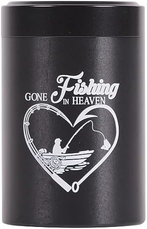7 Cubic Inches Mini Cremation Urn Set of 1 Black Fishing