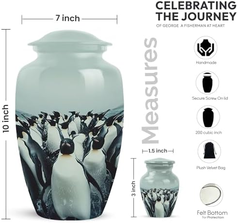 Penguin Ash Urn - Decorative Keepsake Urn Set of 2