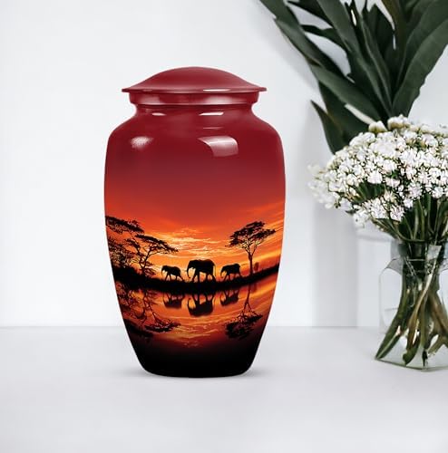 10 Inch Elephant Cremation Urn for Human Ashes