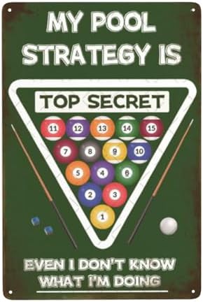 DZQUY Billiard Room Decor Tin Sign 8x12 Inches