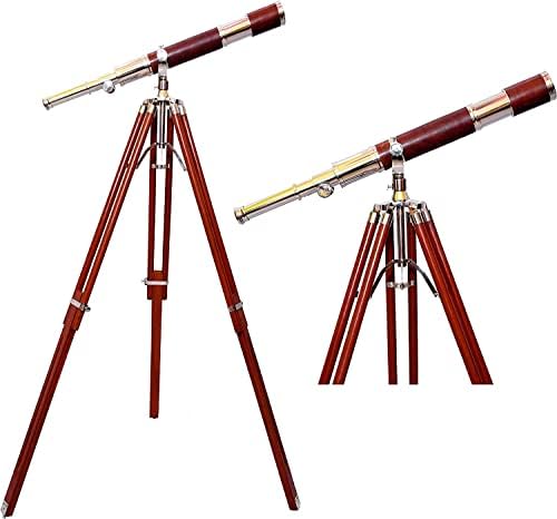 Vintage Handmade Royal Antique Telescope with Wooden Tripod