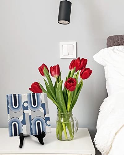 Boho Geometric Desk Decor with Wooden Stand