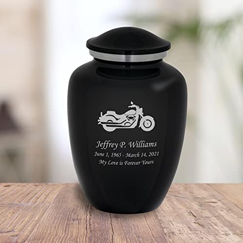 Homage Large Custom Engraved Motorcycle Cremation Urn - Graphite Grey