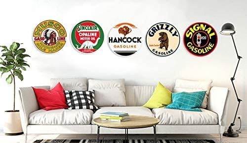 Welcome Pineapple Vintage Round Metal Wall Sign 12x12 Inches