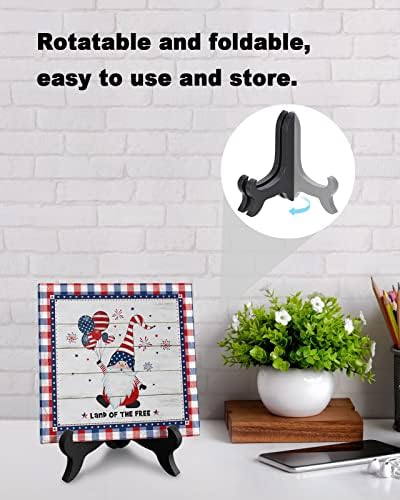 Independence Day Desk Decor Wooden Stand Plaque