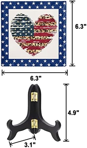 USA Flag Decorative Desk Plaque with Wooden Stand