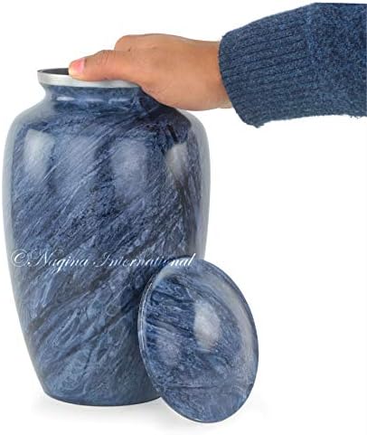 11 Inch Premium Aluminum Cremation Urn Hastas Grey