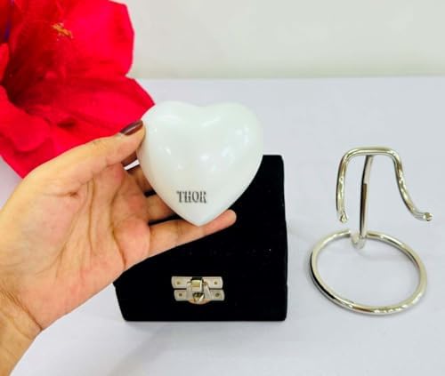 White Heart Shaped Keepsake Urn for Human Ashes