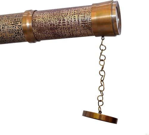 Nautical Handmade Desktop Tripod Spyglass in Antique Brass