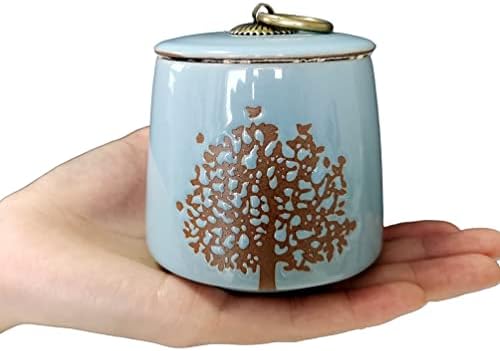 Tree of Life Blue Decorative Urn for Cremated Ashes