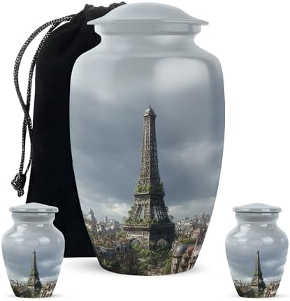 Eiffel Tower Urn Set - 1 Large 2 Small Cremation Urns