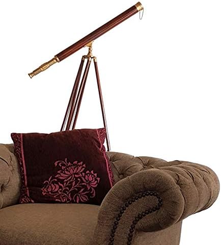 Single Barrel Vintage Wooden Tripod Telescope 62 Inches