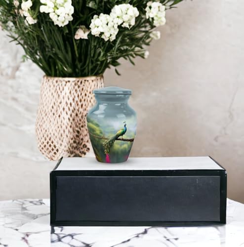 Peacock Design Cremation Urns - 3Inch Ashes Urns Pack of 4