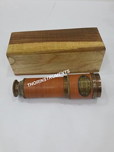 Nautical Brass Antique Telescope with Red Leather Cover