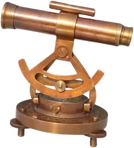Vintage Compass Survey Instrument Brass Theodolite Alidade Transit Telescope