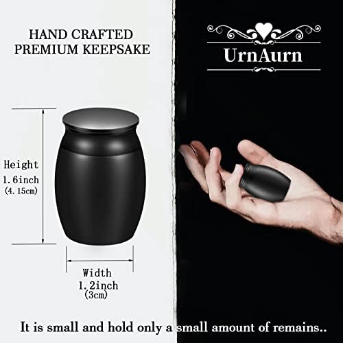 Super Small Urn for Human Ashes 16 Inch Black Cremation Urn