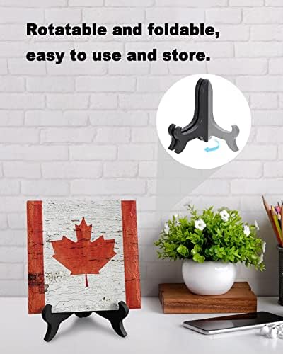 Maple Leaf Ceramic Desk Decor with Wooden Stand