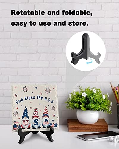 Independence Day Decorative Sign with Wooden Stand
