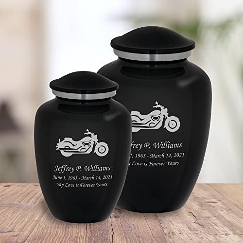 Homage Large Custom Engraved Motorcycle Cremation Urn - Graphite Grey