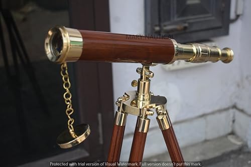 Vintage Brass Telescope with DF Lens and Adjustable Tripod for Kids and Beginners