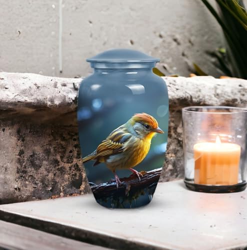 Elegant Sparrow Bird On Tree Decorative Urn Set