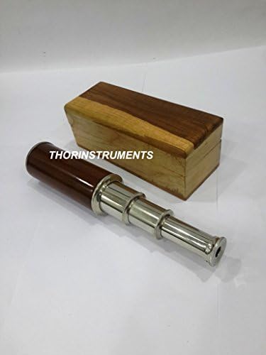 Nautical Spyglass Wooden Telescope with Natural Box