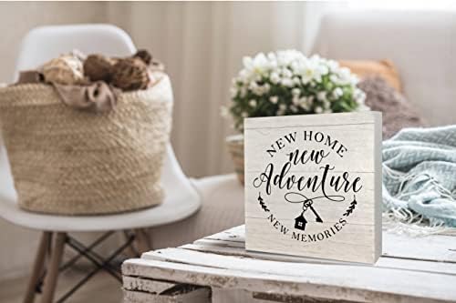 KEUSPI Rustic Wood Block Sign for Home Office Decor