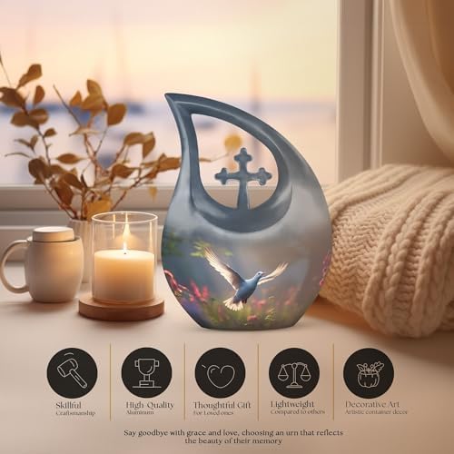 Dove Bird Urn Set - Large Adult Urn Small Keepsake