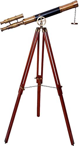 Nautical Vintage Antique Brass Double Barrel Telescope