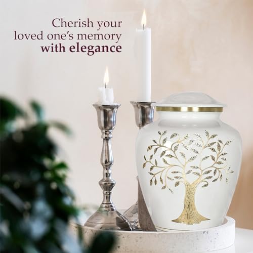Trupoint Memorials Cremation Urn Tree of Life Large White