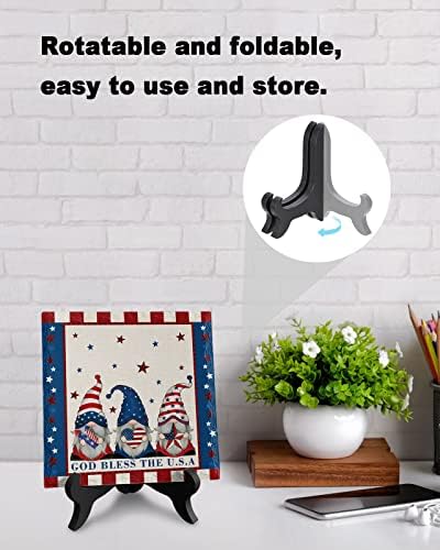 4th of July Decorative Plaque with Wooden Stand