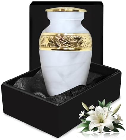 Solace Forever Small Urn for Human Ashes - White Small
