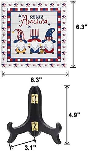 LEOSUCRE 4th of July Star Flag Desk Decor Plaque