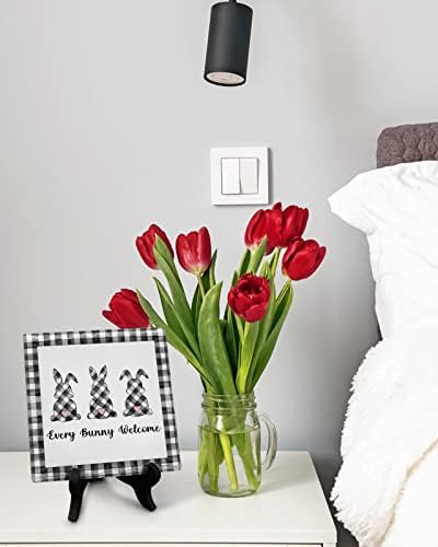 Easter Bunny Decorative Plaque with Wooden Stand