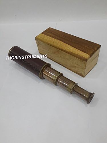 Antique Style 14 Inch Telescope with Wooden Box Gift