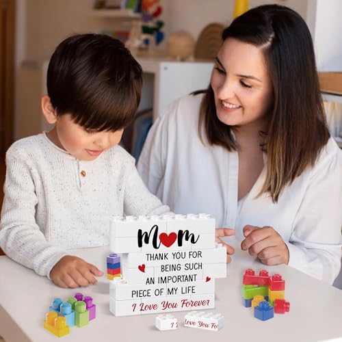 Creative Mom Building Block Plaque for Daughter Son Kids