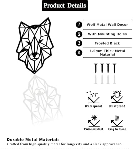CatTerranM Wolf Metal Sign 12in Black