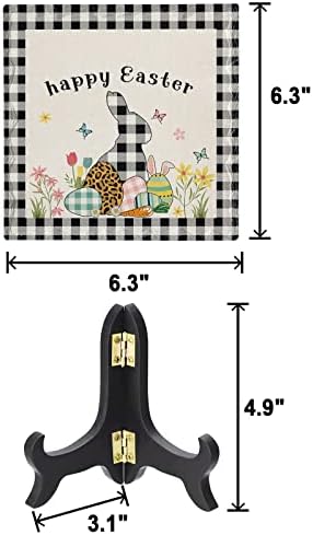 Easter Bunny Decorative Desk Plaque with Wooden Stand 1