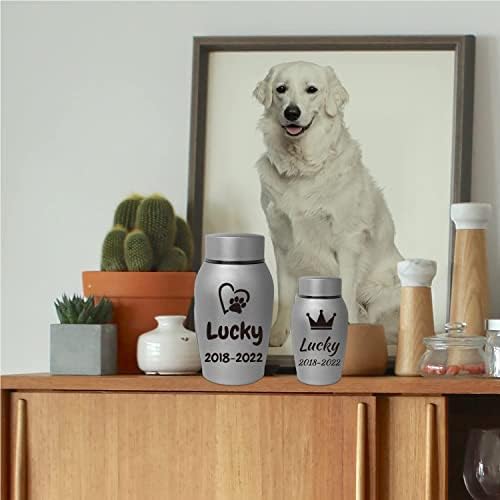 Custom Personalized Pet Urn for Dog and Cat Ashes - Stainless Steel Memorial Urns