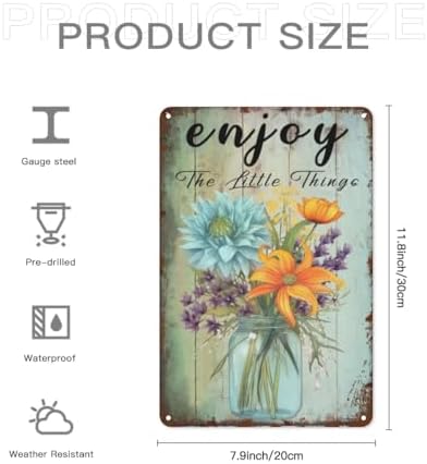 Vintage Metal Tin Signs Boho Decor Wall Art