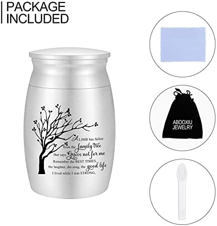 3 Inches Small Urn for Ashes Tree of Life Aluminum Mini Urn