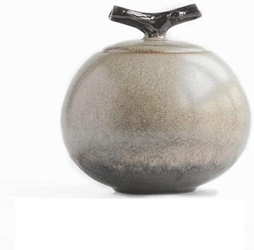 Ceramic Cremation Urn with Wooden Lid for Human Ashes