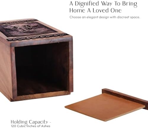 JAGASY Elephant Urn - 5 Inch Wooden Cremation Urn for Ashes