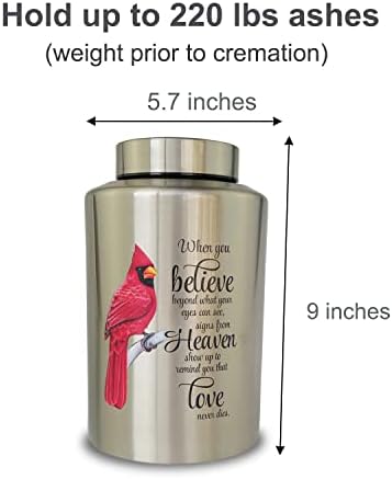 Sturdy 220 lbs Cremation Urn with Velvet Bag